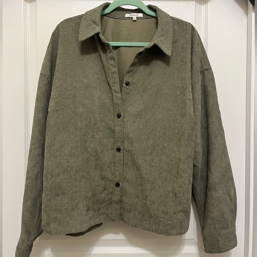 Madewell, Green Corduroy Jacket/Shacket- great fall staple!